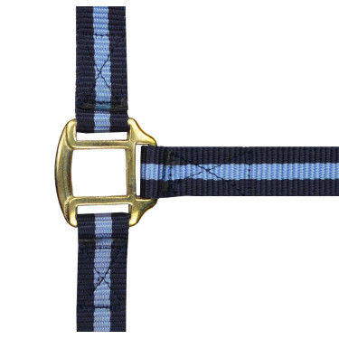 Licol nylon doublé cuir Norton Marine / ciel Bleu