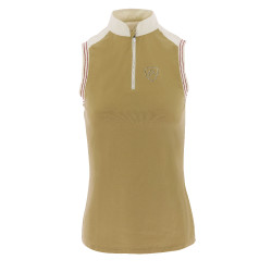 Polo Equithème jersey sans manches Taupe Marron