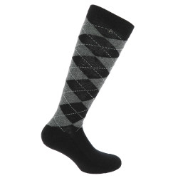 Chaussettes Equithème Argyle femme Noir / gris