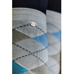 Chaussettes Equithème Argyle femme Gris clair / bleu ciel