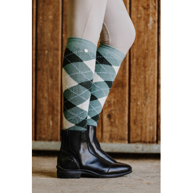 Chaussettes Equithème Argyle femme Vert sauge / anthracite Chaussettes Equithème Argyle femme Vert sauge / anthracite