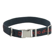 Collier nylon Diego & Louna pour chien Anthracite / corail Gris