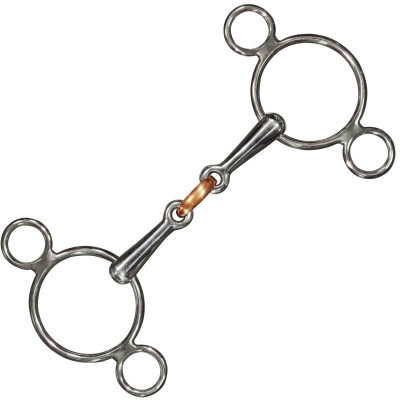 Filet concours Double Brisure Privilege Equitation Inox / olive cuivre