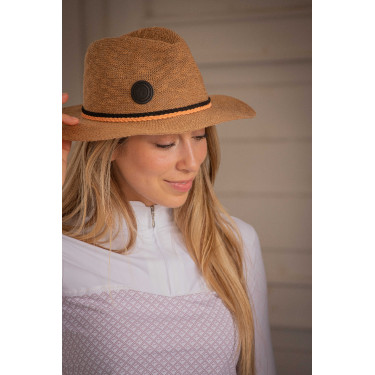 Chapeau Pénélope Rafia Camel Marron