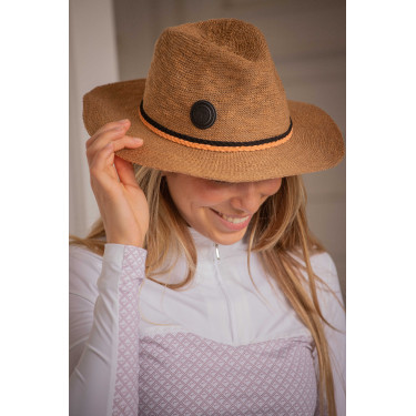 Chapeau Pénélope Rafia Camel Marron