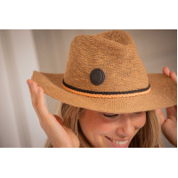 Chapeau Pénélope Rafia Camel Marron