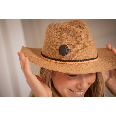 Chapeau Pénélope Rafia Camel Marron