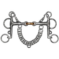 Pelham double brisure branches courtes Privilege Equitation Inox / olive cuivre