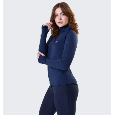 Polo 1/4 Zip Horseware hiver Strive femme Marine Bleu marine Polo 1/4 Zip Horseware hiver Strive femme Marine Bleu marine