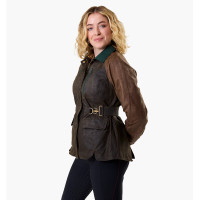 Manteau ciré Horseware 40 ans femme Bay héritage / vert rambo