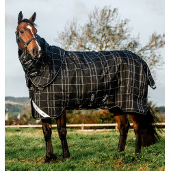 Couverture Horseware Rhino Turnout Bundle liner 0g et 200g Carreaux noir / noir & blanc