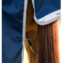 Couverture Horseware Amigo 1200D FieldSafe Plus Turnout 0g Marine / gris titane / argent Bleu marine