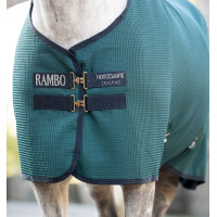 Couverture séchante Horseware Rambo Techni Waffle Cooler Vert dynastie / marine / argent Couverture séchante Horseware Rambo Techni Waffle Cooler Vert dynastie / marine / argent
