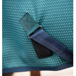 Couverture séchante Horseware Rambo Techni Waffle Cooler Vert dynastie / marine / argent Couverture séchante Horseware Rambo Techni Waffle Cooler Vert dynastie / marine / argent