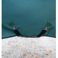 Couverture séchante Horseware Rambo Techni Waffle Cooler Vert dynastie / marine / argent Couverture séchante Horseware Rambo Techni Waffle Cooler Vert dynastie / marine / argent