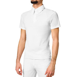 Polo de concours Equestrian Stockholm Divine Motion homme manches courtes Blanc
