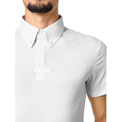 Polo de concours Equestrian Stockholm Divine Motion homme manches courtes Blanc