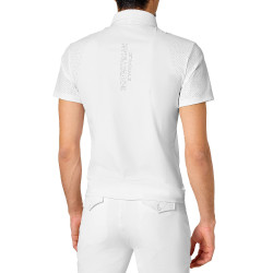 Polo de concours Equestrian Stockholm Divine Motion homme manches courtes Blanc