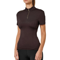 Polo UV Proction Equestrian Stockholm manches courtes femme Marron doré