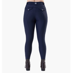Pantalon d'équitation Horseware Flexfit hiver grip genoux femme Marine Bleu marine