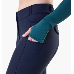 Pantalon d'équitation Horseware Flexfit hiver grip genoux femme Marine Bleu marine