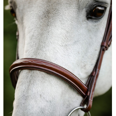 Bridon Horseware Cavesson Hunter avec rênes Marron