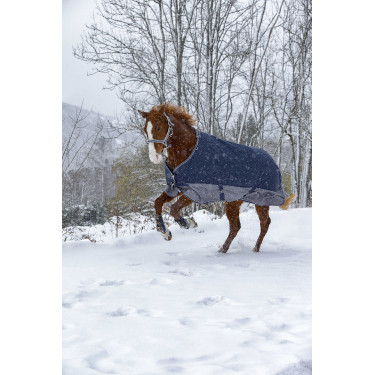 Couverture Equithème Tyrex 600D 300g Marine / gris Bleu Couverture Equithème Tyrex 600D 300g Marine / gris Bleu