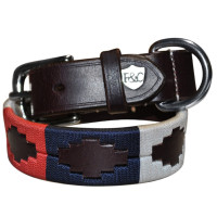 Collier chien Flags & Cup CHUKKA Marron / bleu / rouge