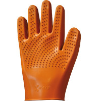 Gant de pansage caoutchouc double grip Kris Orange