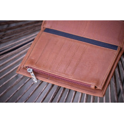 Portefeuille Pénélope Bertille Cognac Marron