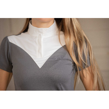 Polo de concours Pénélope Las Honey manches courtes Anthracite Gris
