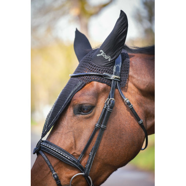 Bonnet pour chevaux long Pénélope strass Noir Bonnet pour chevaux long Pénélope strass Noir