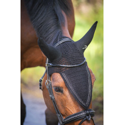 Bonnet pour chevaux long Pénélope strass Noir Bonnet pour chevaux long Pénélope strass Noir