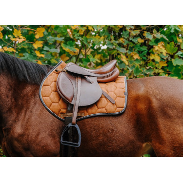 Tapis de selle Equithème Quadri Camel Marron