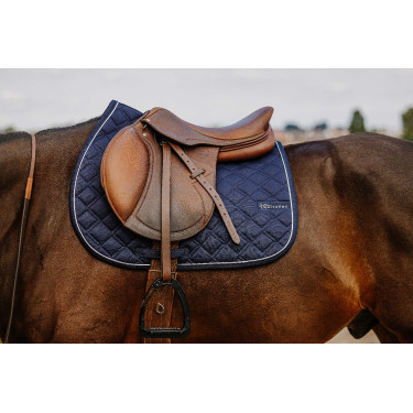 Tapis de selle Je t'aime Equithème Mirror Bleu marine