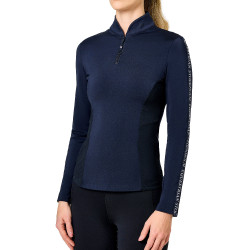Polo manches longues Equestrian Stockholm Power femme Marine modern tech
