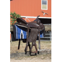 Tapis Westride Navajo coton/acrylique Noir / bleu roi / blanc Tapis Westride Navajo coton/acrylique Noir / bleu roi / blanc