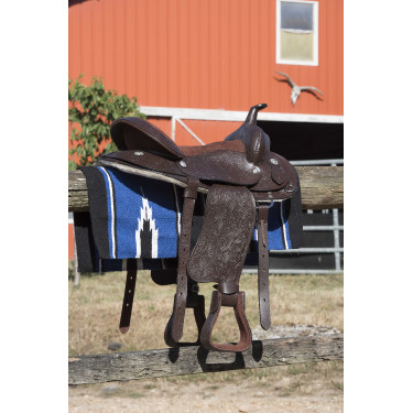 Tapis Westride Navajo coton/acrylique Noir / bleu roi / blanc Tapis Westride Navajo coton/acrylique Noir / bleu roi / blanc