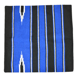 Tapis Westride Navajo coton/acrylique Noir / bleu roi / blanc Tapis Westride Navajo coton/acrylique Noir / bleu roi / blanc