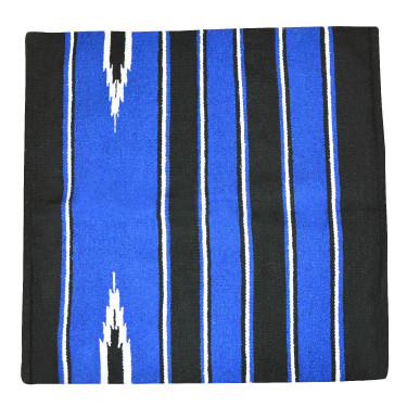 Tapis Westride Navajo coton/acrylique Noir / bleu roi / blanc Tapis Westride Navajo coton/acrylique Noir / bleu roi / blanc