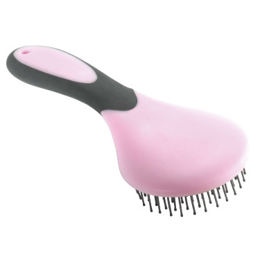Brosse à crinière PVC Rose / gris