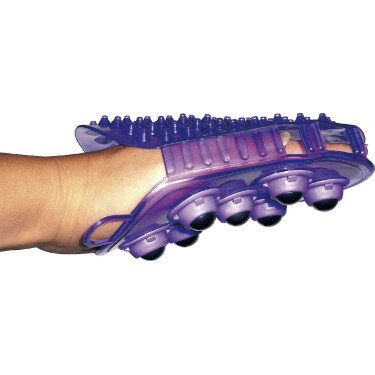 Gant double face étrille et massage Violet