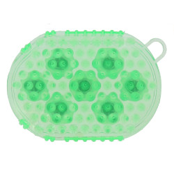 Gant double face étrille et massage Vert