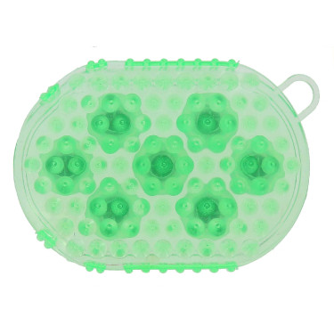 Gant double face étrille et massage Vert