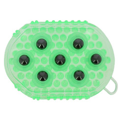 Gant double face étrille et massage Vert