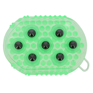 Gant double face étrille et massage Vert