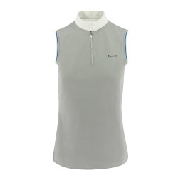 Polo de concours Equit'M sans manches femme Gris