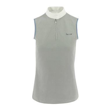 Polo de concours Equit'M sans manches femme Gris