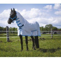 Chemise filet Riding World Combo Blanc / bleu ciel