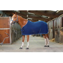 Chemise polaire Riding World avec sursangles croisées 230g Marine / bleu ciel